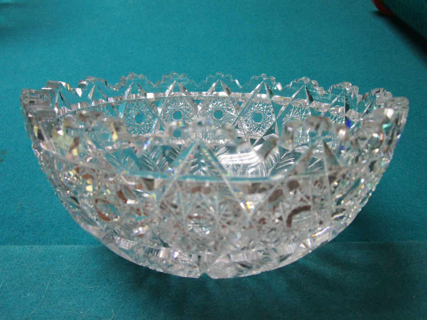 AMERICAN BRILLIANT PERIOD BOWL CRYSTAL CUT STARS - STAR OF DAVID - [GL4] PICK 1