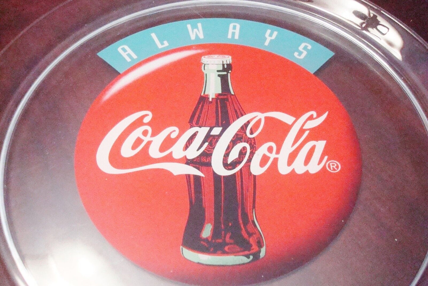 1993 Always Coca-Cola Glass Serving Plate TRAY  13" ^^