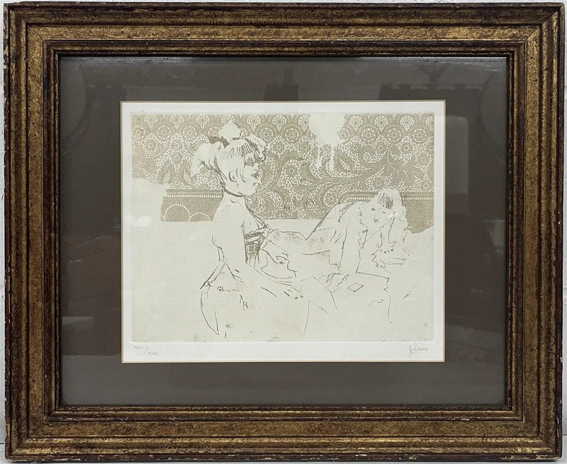Jack Levine LITHOGRAPH  Etching "Girls of Tunbridge Alley III" PENCIL SIGNED