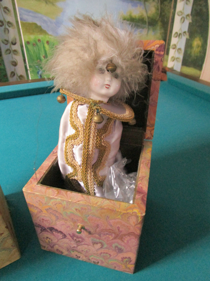 1920s doll Jack in the Box HARLEQUIN & WHITE CLOWN - PUSH UPS CLOWNS-PICK 1 ^