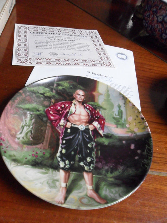 Yul Brinner "A Puzzlement" from "The King and I" collector plate, new in box[am2