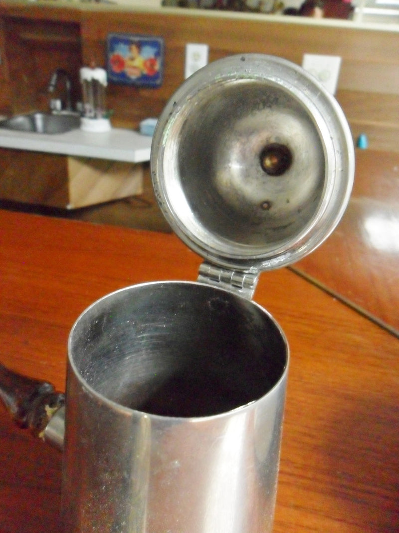 Sheffield coffee pot silverplate, wooden handle, British Gentleman England ORIG