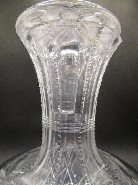 AMERICAN BRILLIANT HAWKES CRYSTAL CUT VASE - DECANTER - BOTTLE ROUND BASE