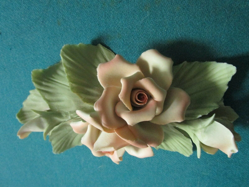 CAPODIMONTE ITALY ROSES PORCELAIN SCULPTURE ORANGE, PINK, BOUQUET, PICK 1