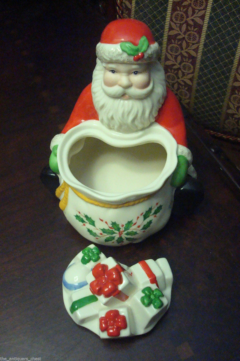 Lenox Candy Dish Asthray Santa "Petals & Pearls"  Christmas Holiday Orig  Pick1^