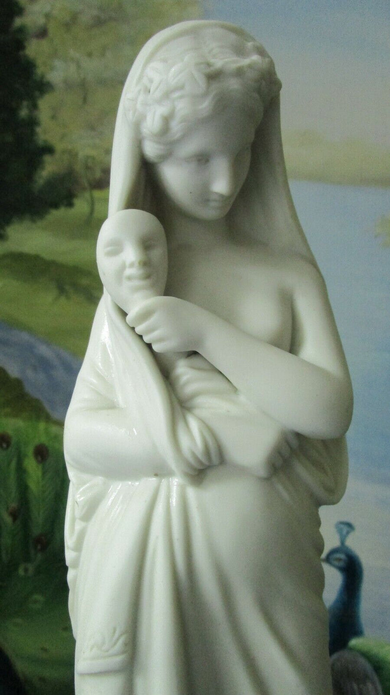 PARIAN SCULPTURE GREEK VIRTUE ARTS ALLEGORY TO THEATER 15"
