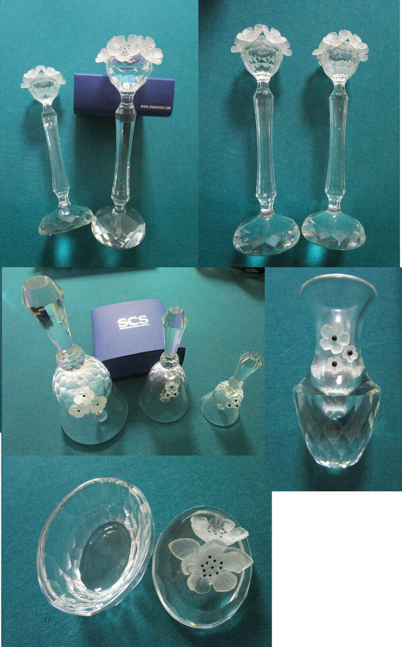 SWAROVSKI MAX SCHRECK FROSTED ANEMONES VASE BELLS TRINKET BOX CANDLEHOLDER PICK