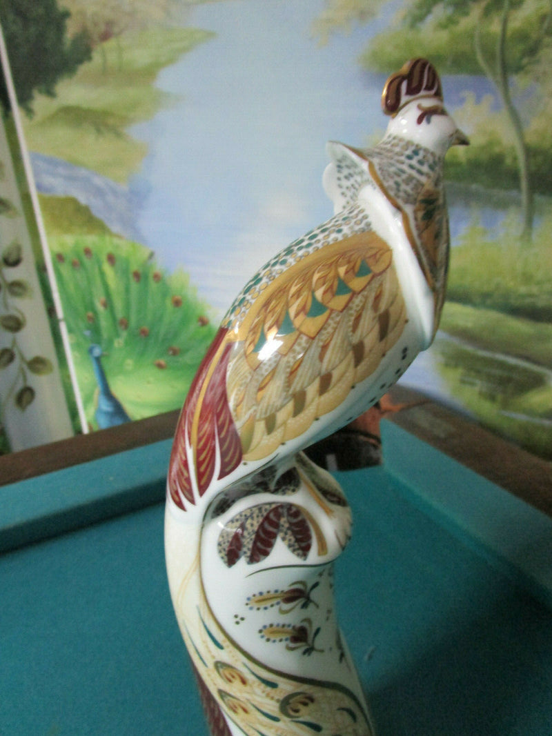 Minton ENGLAND Flights of Fantasy Jalu 12" Peacock Bird Figurine 1993 Porcelain