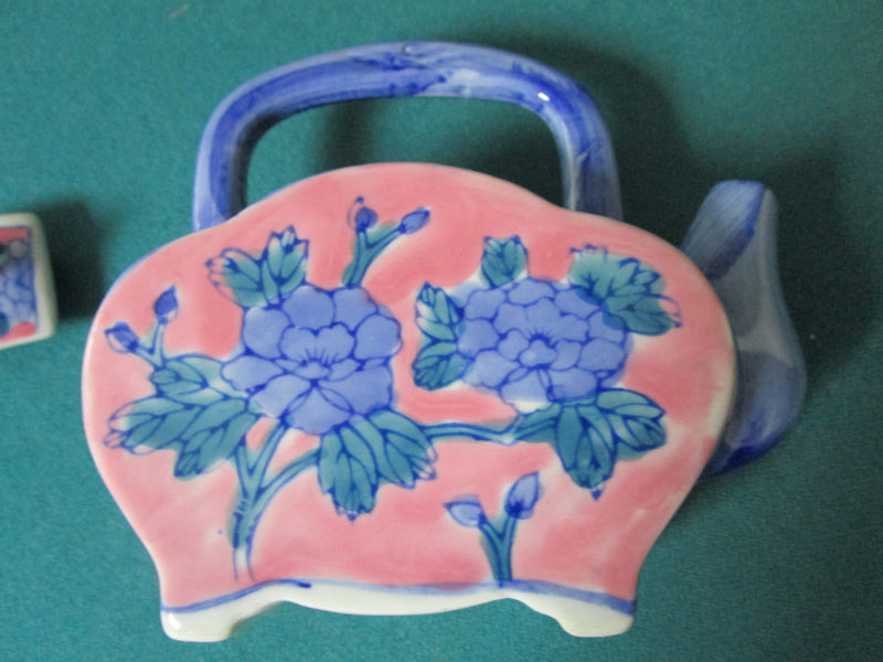 Ceramic Teapot, Ben Rickert Teapot, Small Flat Teapot PINK 6 X 6" ONE CUP [170D]