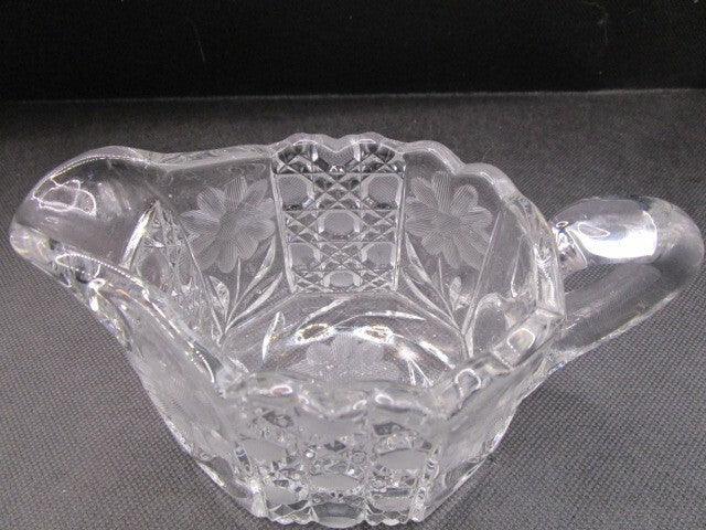 American Brilliant Creamer Crystal Cut Flowers