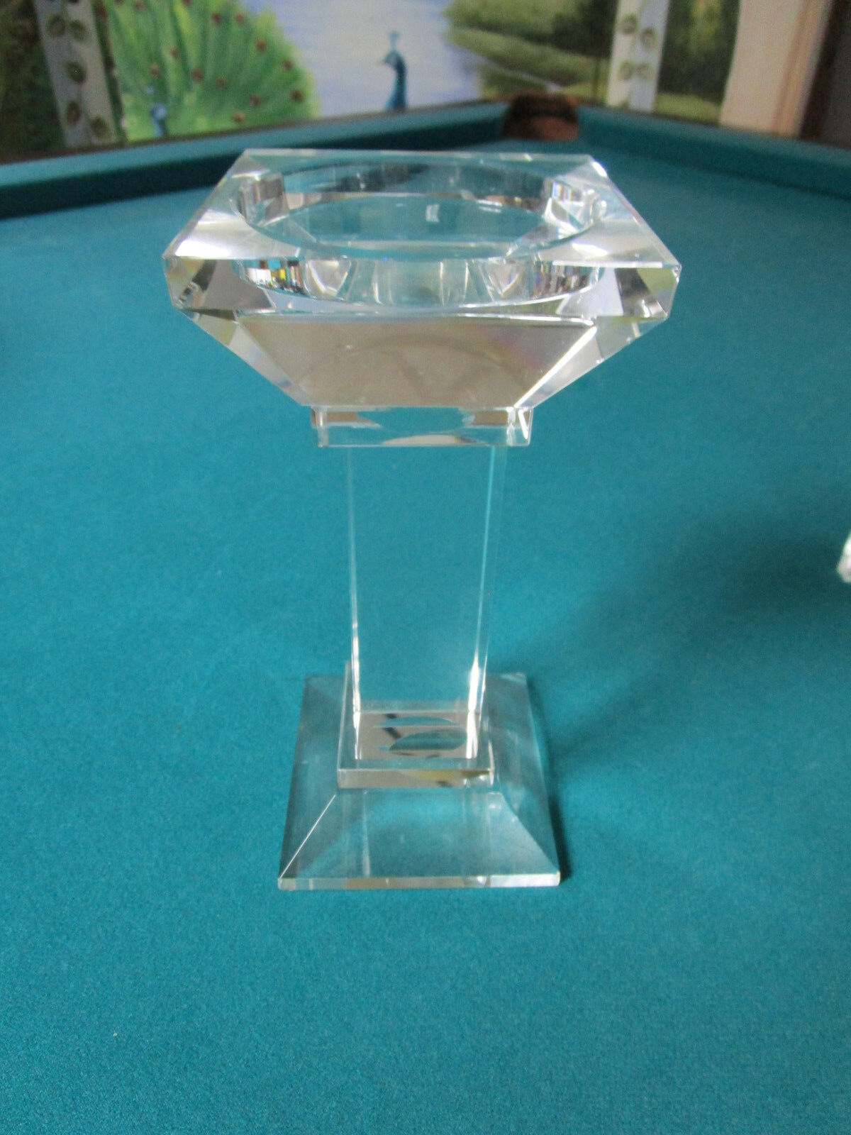 TOWER CRYSTAL CANDLE HOLDER FOR PILLAR CANDLE 8 X 3 1/2" [GL8]