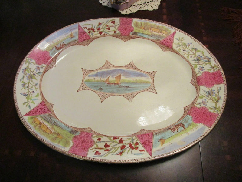 FORD & RILLEY BURSLEM ENGLAND ANTIQUE RED BORNEO TRAYS BEE MARK ORIGINALPICK 1