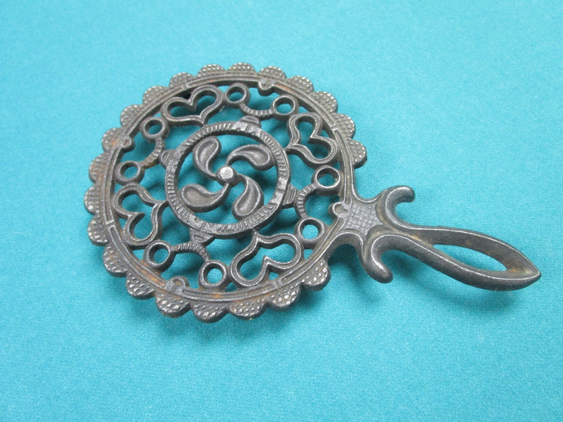CAST IRON TRIVET BLACK HANDMADE ORIGINAL