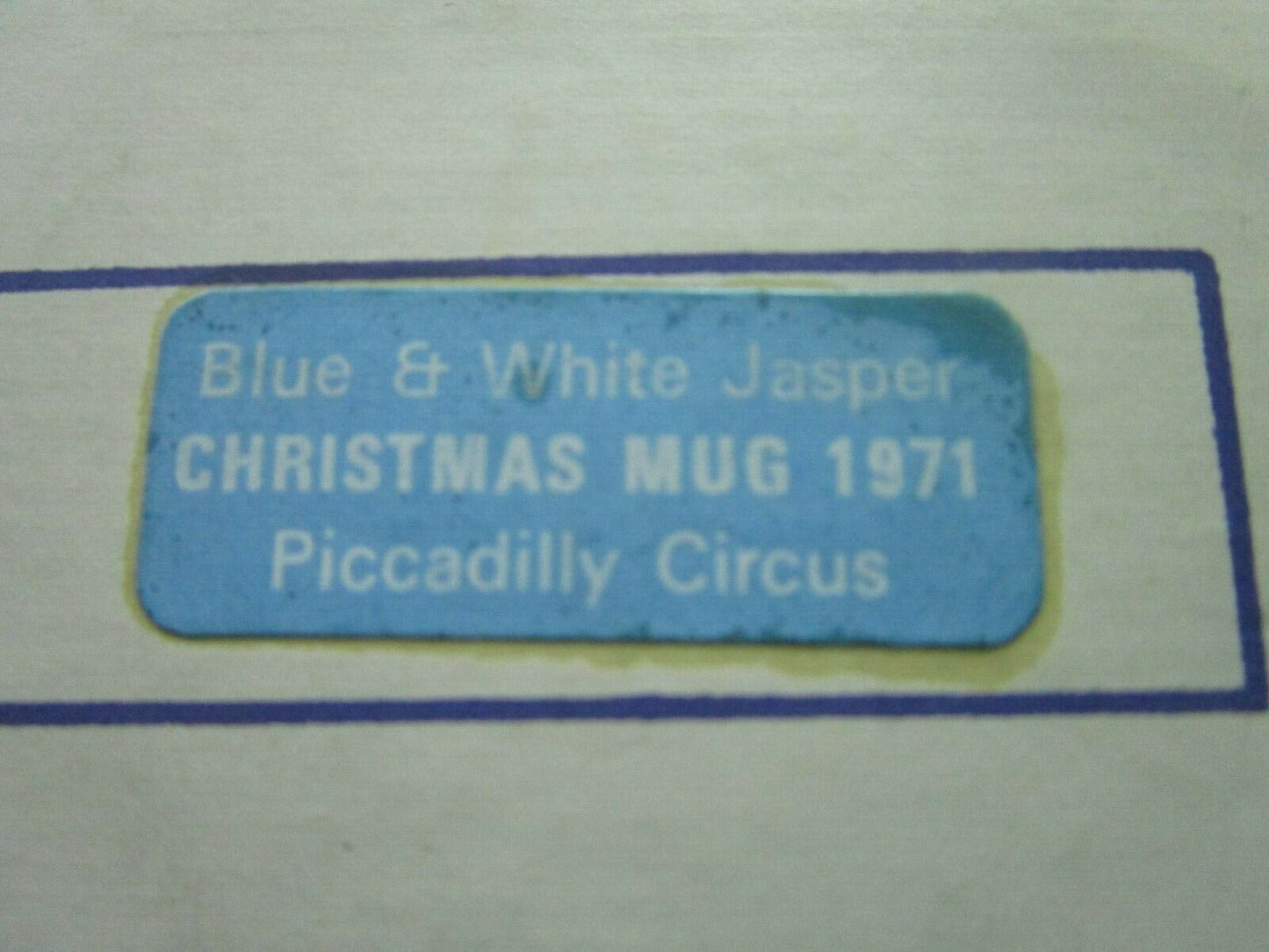 5" PICADILLY CIRCUS ENGLAND WEDGWOOD BLUE JASPERWARE XMAS '71 MUG  ORIGINAL BOX