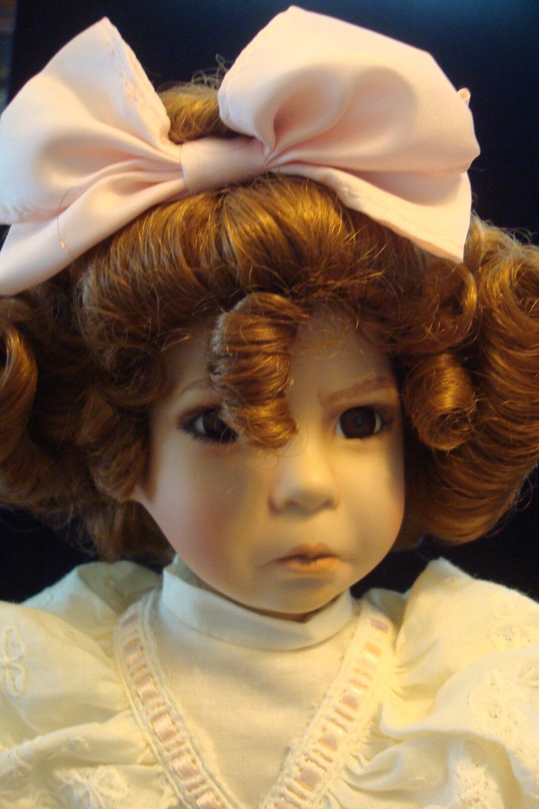 "Little Girl with a Curl" made by Ashton Drake, new original stand included