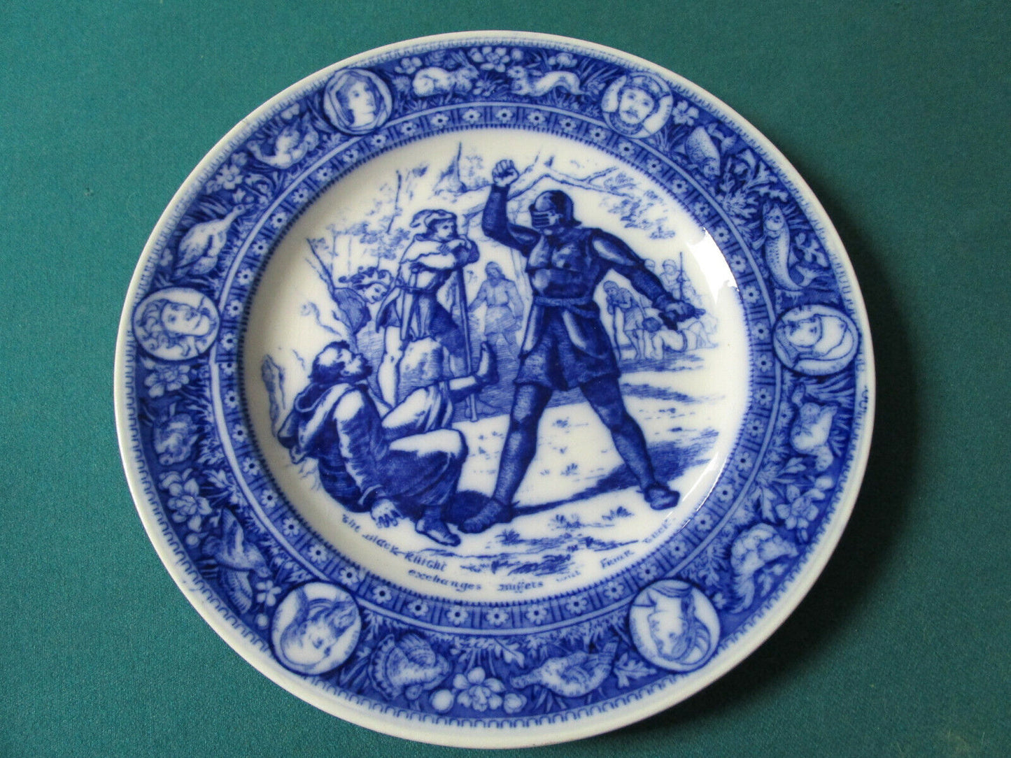 Antique 1885 Wedgwood Ivanhoe Blue Plates [bp35]