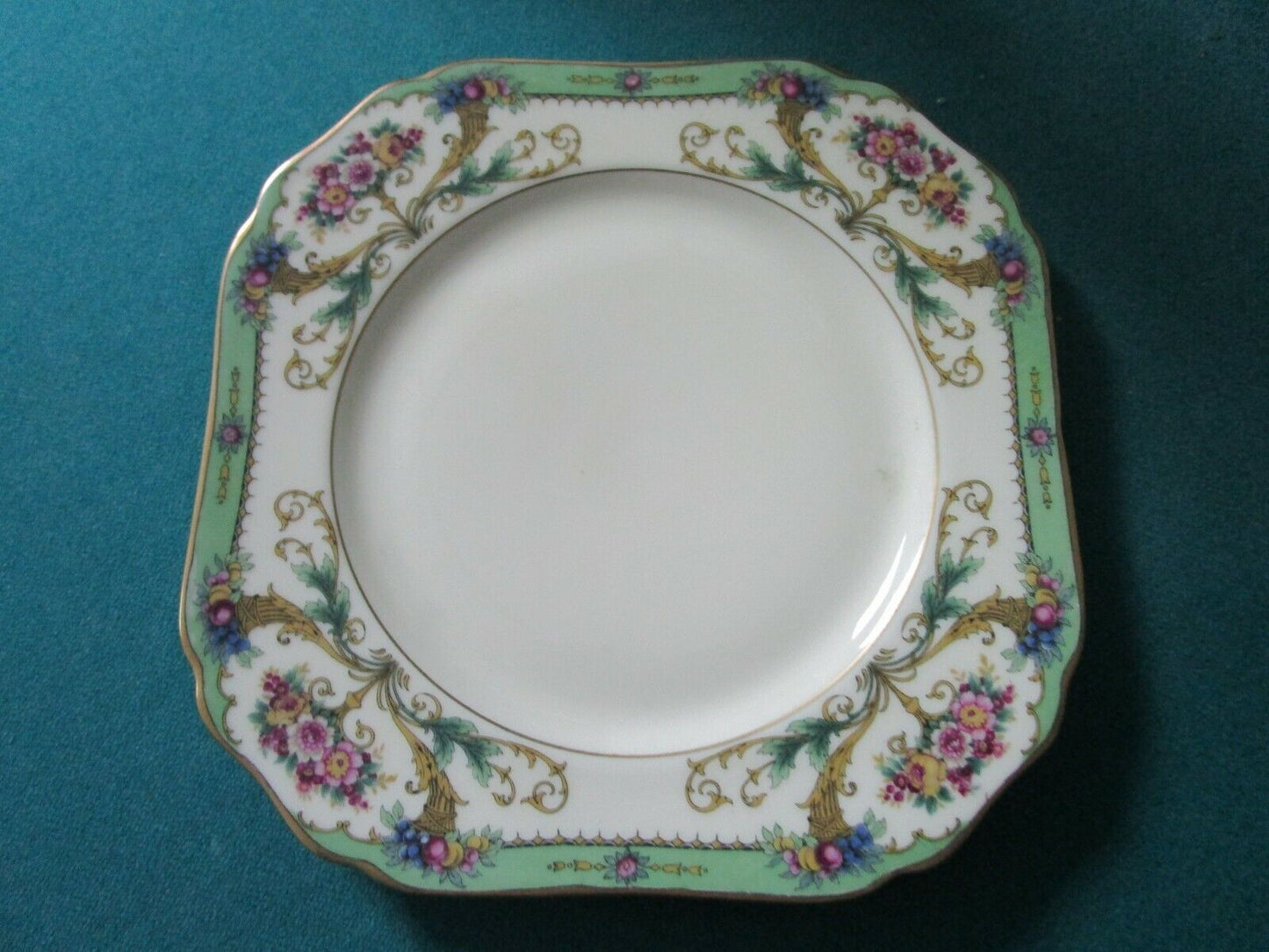 Hathaway by BLACK KNIGHT SALAD PLATES  8"  SQUARE FLORAL