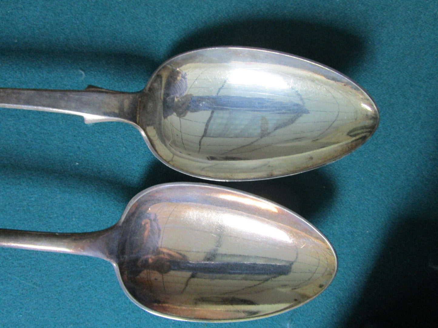 William Hutton & Sons 2 spoon servers  silverplate WH &  S  B-P M 1890s]a*2]