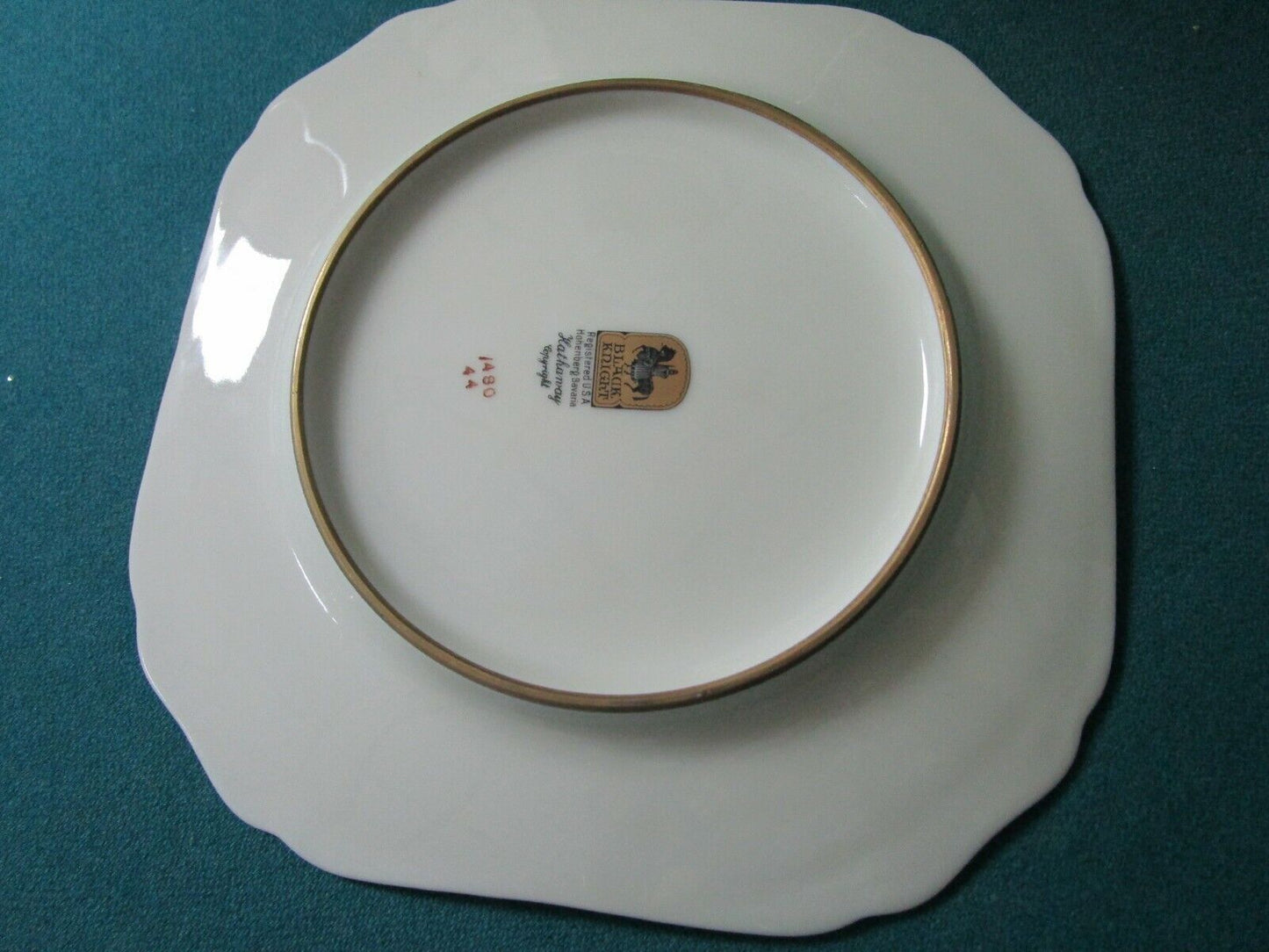 Hathaway by BLACK KNIGHT SALAD PLATES  8"  SQUARE FLORAL