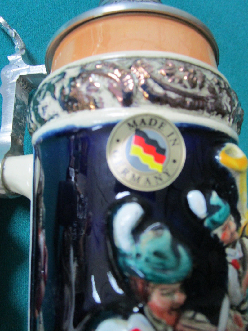 Vintage Original King Beer Stein New Stamped 10" Prosit Person In Handle