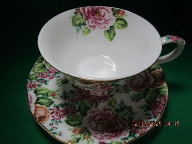 EDWARDIAN ENGLAND FLORAL TEA CUP SAUCER [65]
