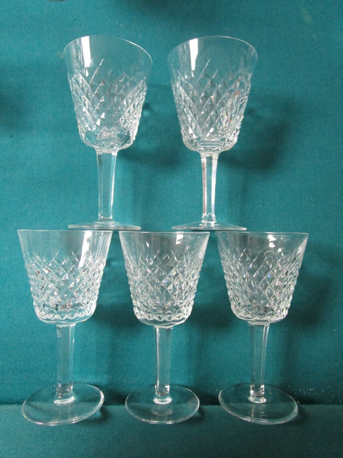 WATERFORD ALANA PATTERN INCISED MARK WINE AND WATER GOBLETS PICK 1 SET