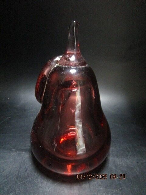 MURANO GLASS PAPERWEIGHT RED PEAR 5" [PPWA]