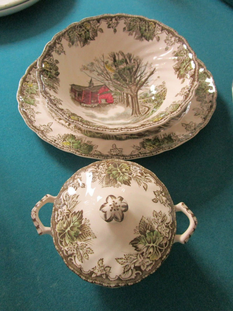 Johnson Bros The Friendly Village Tray, Bowl, Tureen, Plates, Cup Saucers Pick 1