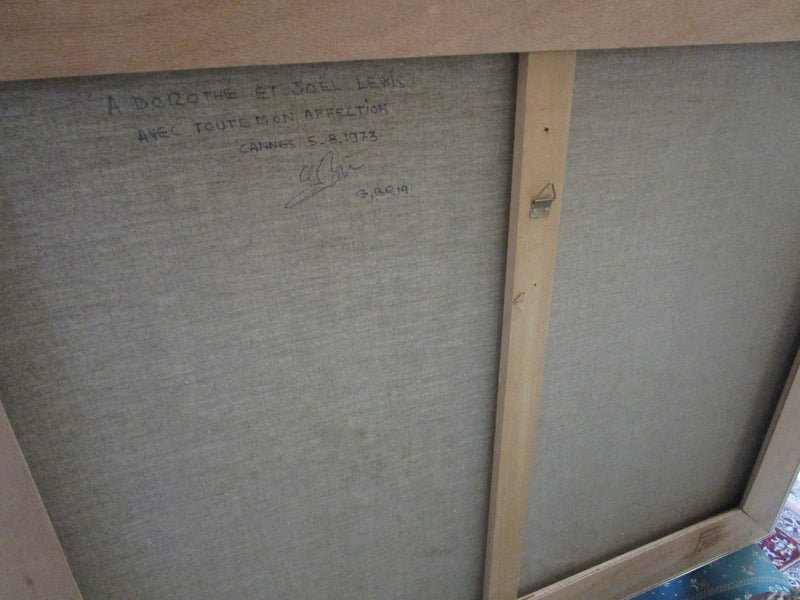 GILBERT BRIA (1933-) Cannes, France.UNTITLED AND DEDICATED ORIGINAL OIL PAINTING