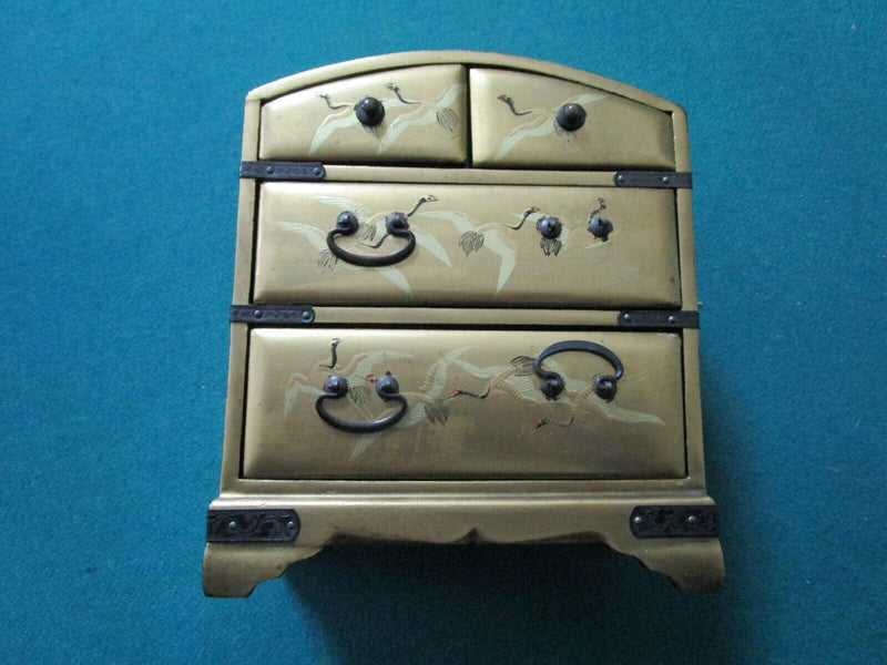 CHINESE LACQUER JEWELRY TRINKET BOX ART NOUVEAU VANITY METAL BOX PICK 1 ^^