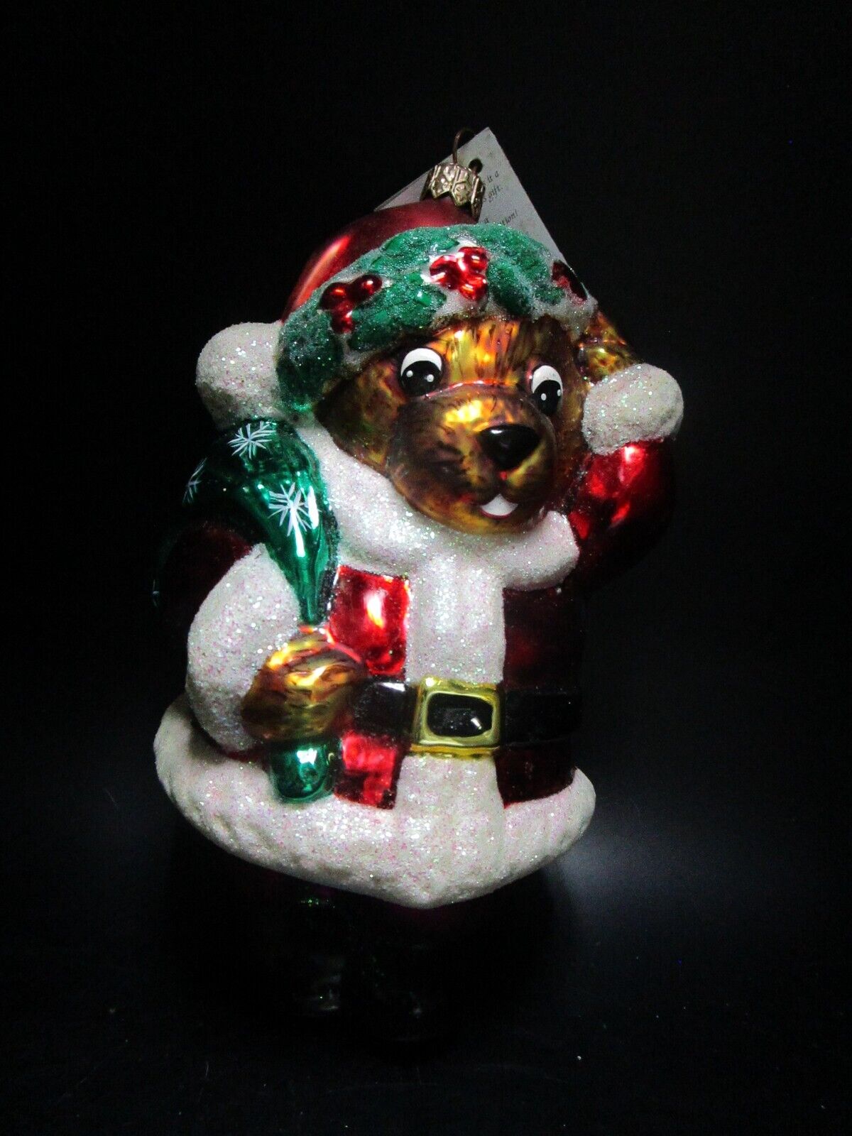 RADKO SANTA GLASS ORNAMENT 7 IN WITH ORIGINAL LABEL ^^