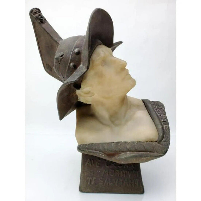 Richard Aurili GLADIATOR MARBLE BUST  'Ave Caesar, Morituri te salutan'  C1900