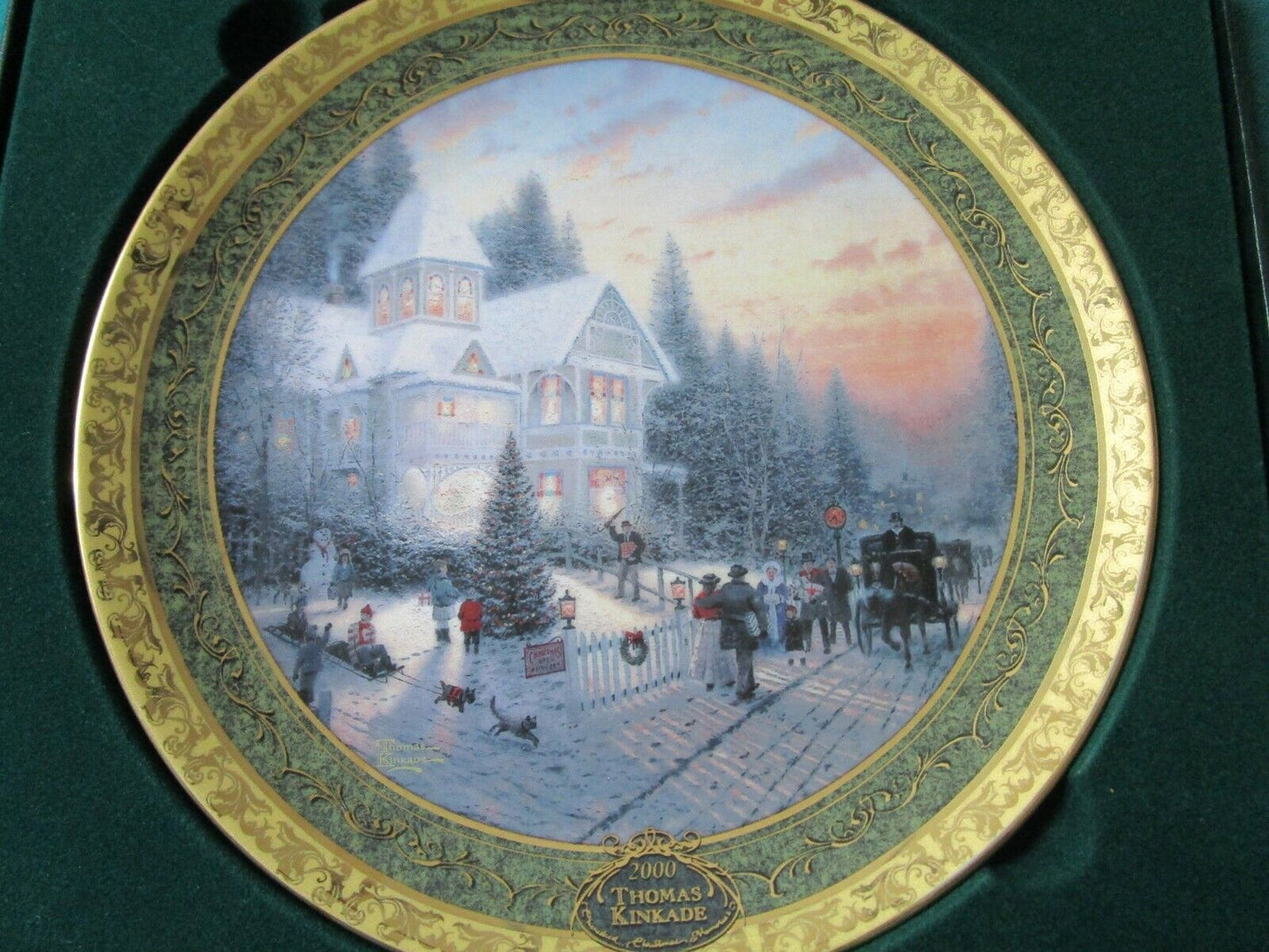 THOMAS KINKADE PLATE VICTORIAN CHRISTMAS 9 1/4 NEW CERTS original