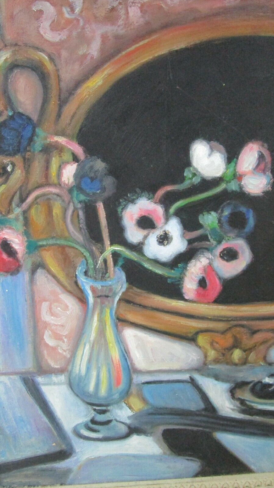 AFTER HENRY MATISSE STILL LIVE BOUQUET OIL ON CANVAS with metal label