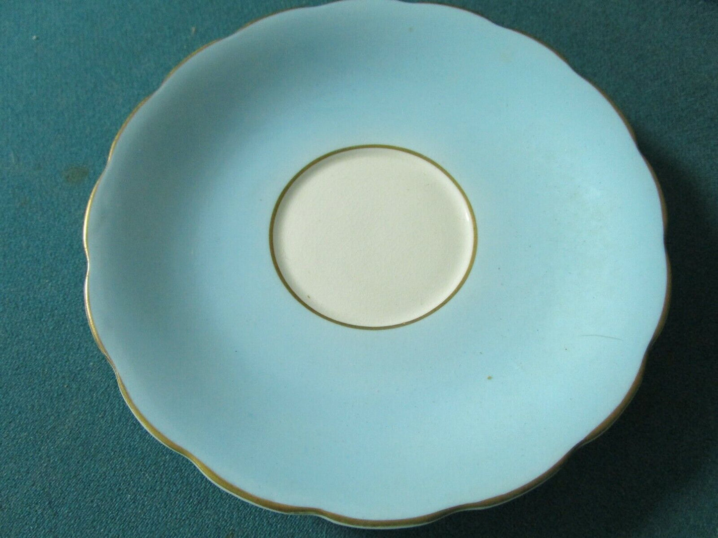 ADDERLEY FLORAL STAFORDSHIRE LIGHT BLUE TEA CUP SAUCER1950s [95B]