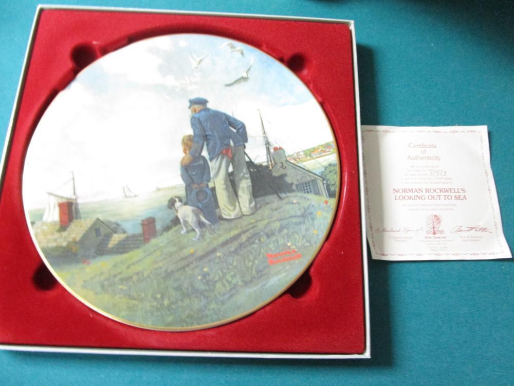 "LOOKING OUT TO SEA" BY NORMAN ROCKWELL COLLECTOR  PLATE NIB orig^^