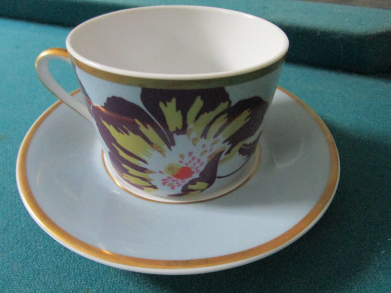 Guy Degrenne Maruchka Blue / Violet Pair Of Coffee Cups France Pottery ^^^