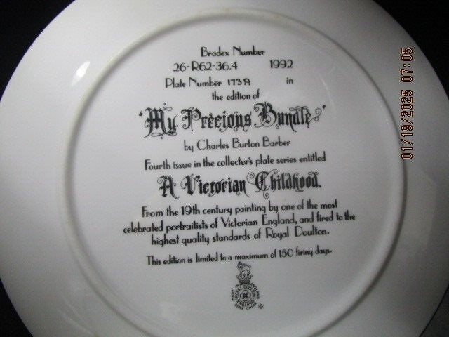 ROYAL DOULTON COLLECTOR PLATE "MY PRECIOUS BUNDLE" 8.5" NEW ^^