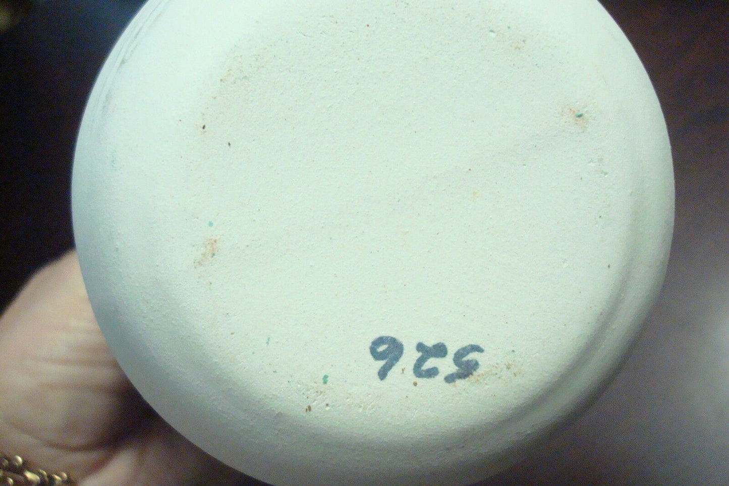 American Indian Pottery vase  unmarked, numbered 526 green, pink and cream beige