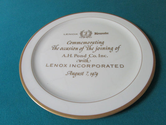 Lenox Keepsake Tray Commemorating The Incorporation Of A.H.Pond To Lenox 1979