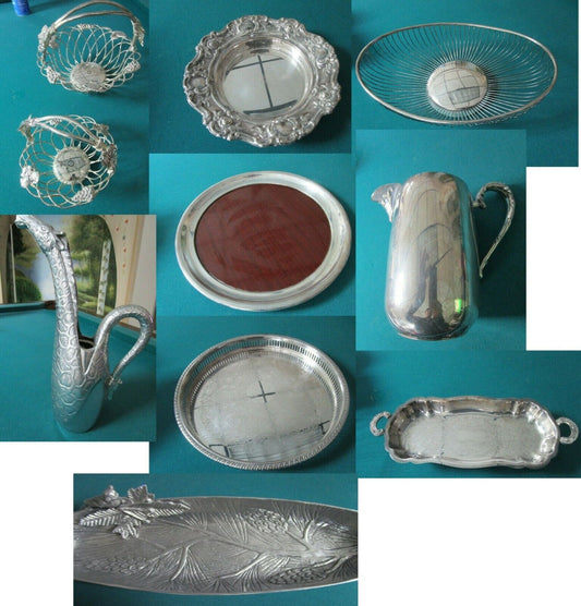 SILVERPLATE TRAY BASKET JIRAFE ALUMINUM PITCHER ARTHUR COURT SHERIDAN PICK1 ^^