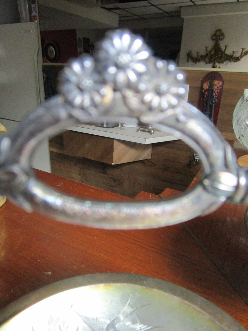 Meridien Silverplate 1887 Bride/Bridal  footed Basket decorated with birds[*]