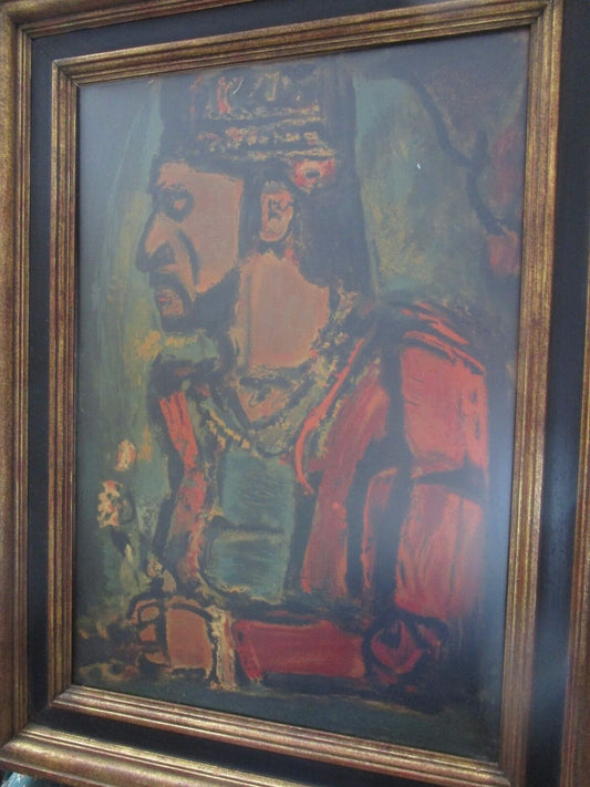 The Old King LITHOGRAPH PAPER ON BOARD Artist GEORGES ROUAULT c1937