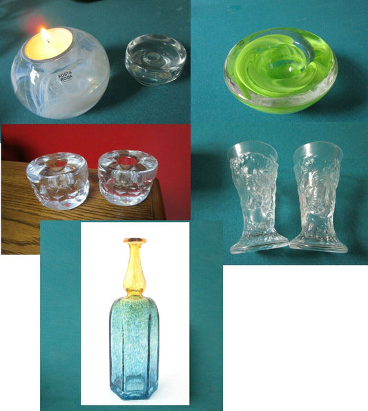 Kosta Boda Sweeden Crystal Candle Holder Vases Pick 1