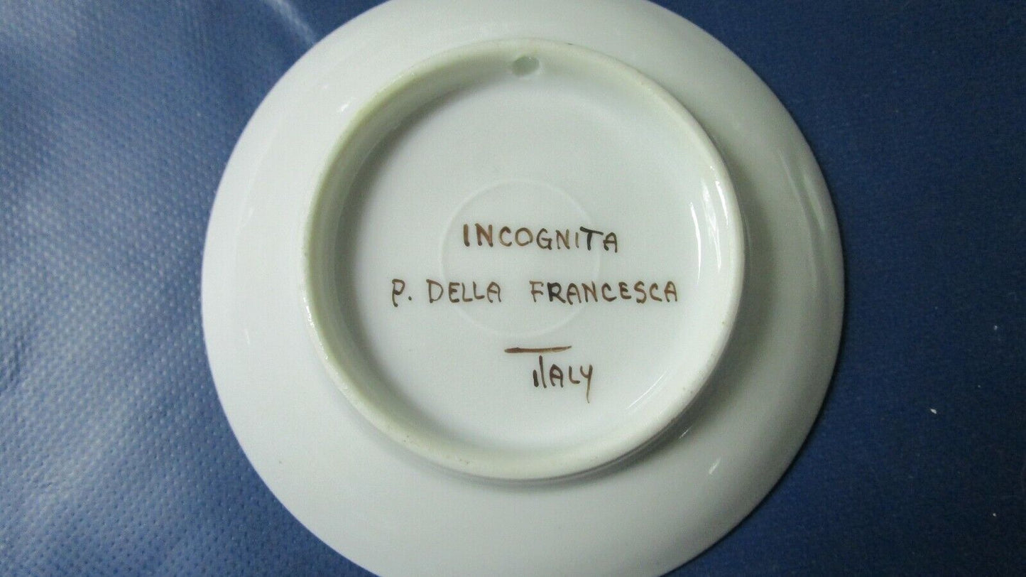 Vanity Dish Italy Incognita - P. Della Francesca 4" Handpainted with stand [80b]