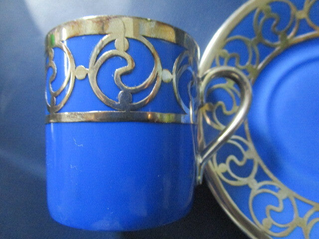 Rosenthal Germany - Fry Opalescent Green Handle Coffee Cup Saucers Pick 1