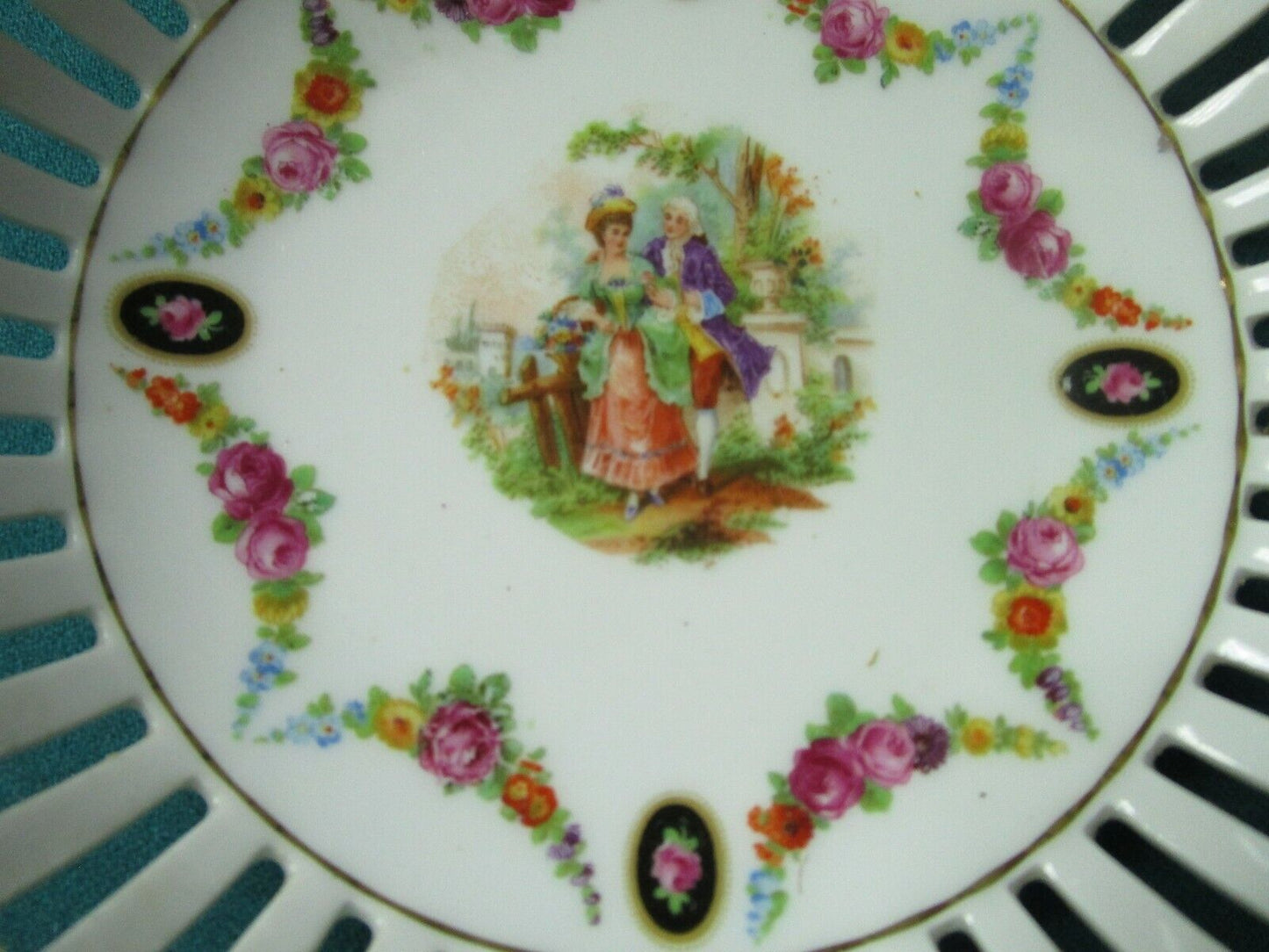 Vintage Schumann Germany RELISH TRAY round bowl LACED GARLANDS pick 1