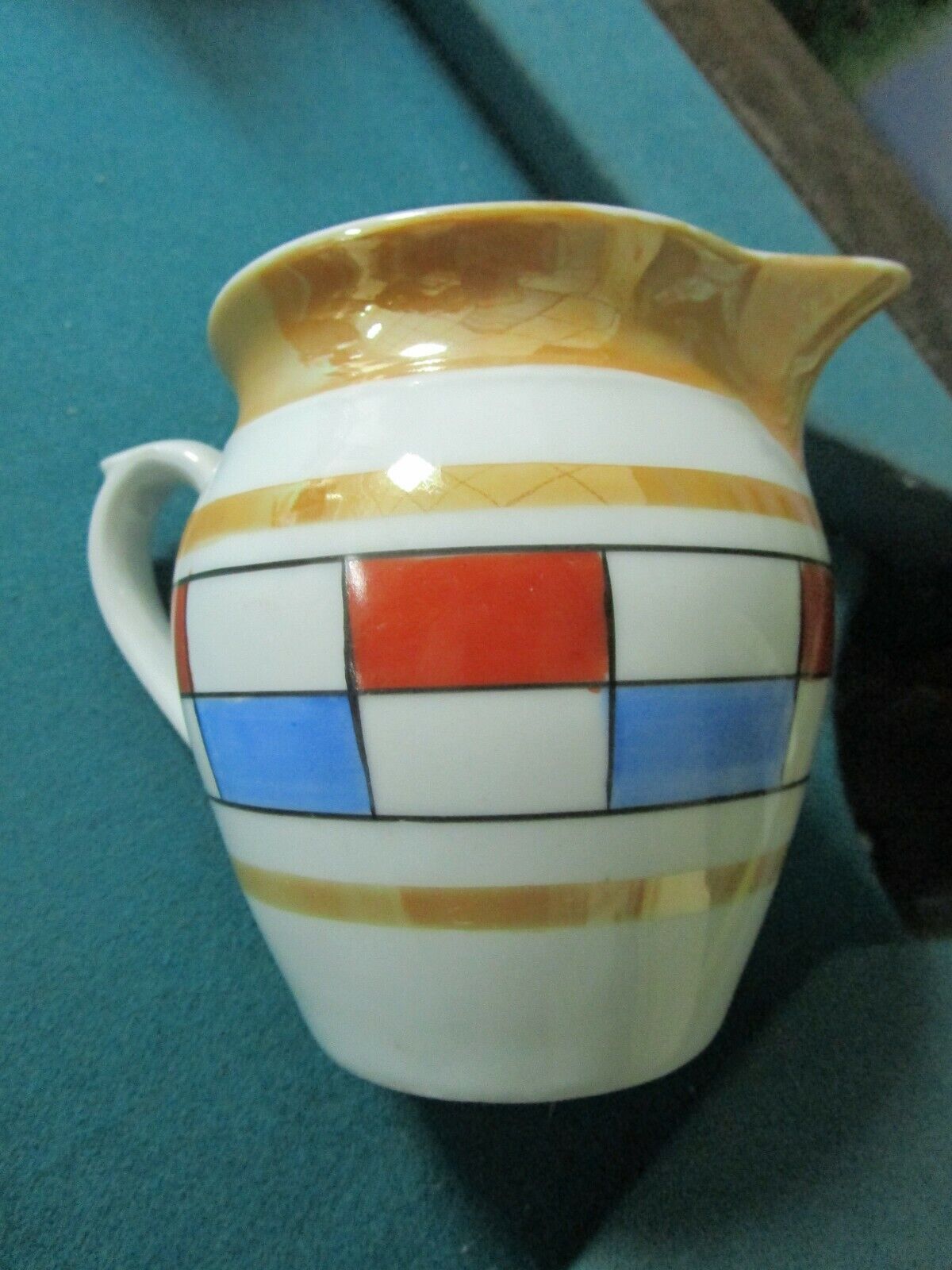 UNION CZECHKOSLOVAKIA CERAMIC PITCHER - COVERED LUSTERWARE CERAMIC SUGAR PICK1