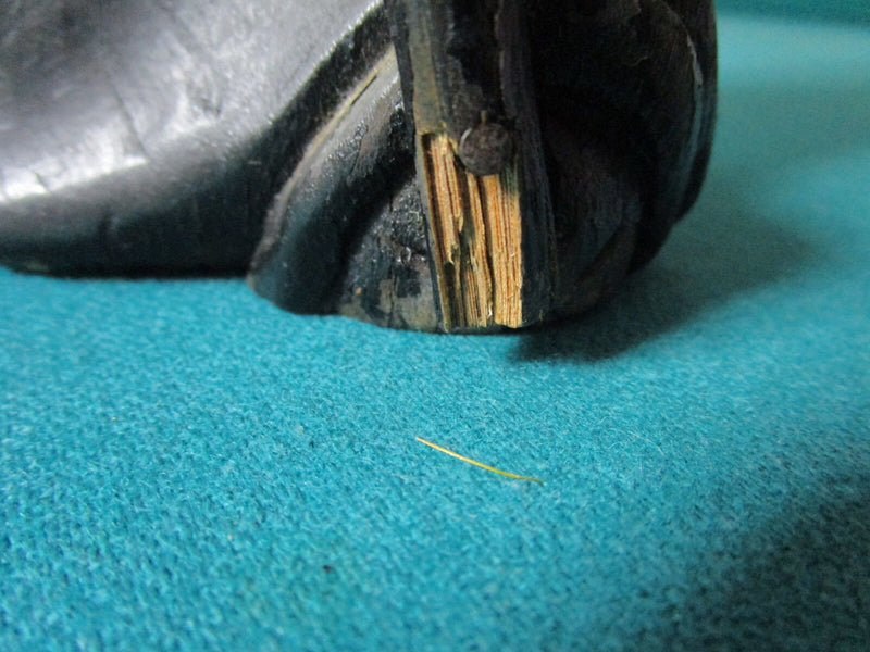 CARVED CHINESE MONK DEITY 13" TALL BLACK WOOD ^^^