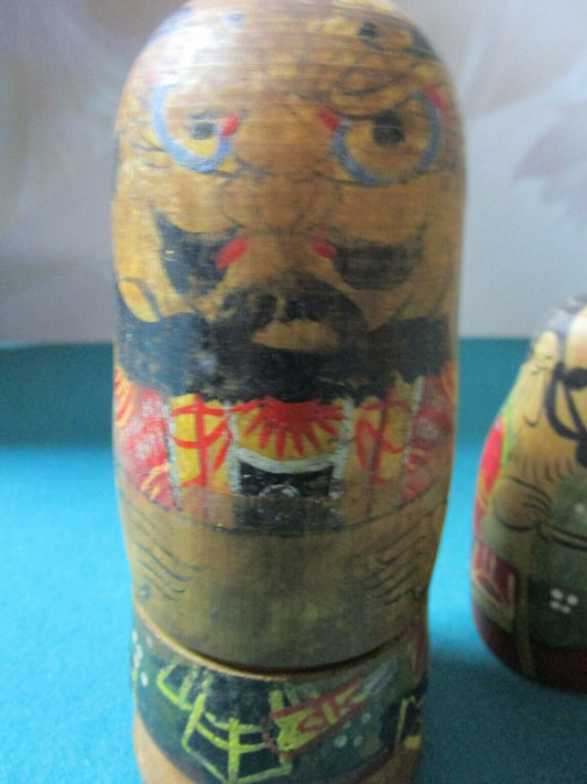 ANTIQUE CHINESE NESTING DOLLS 6 PCS LARGEST IS 5 1/2"